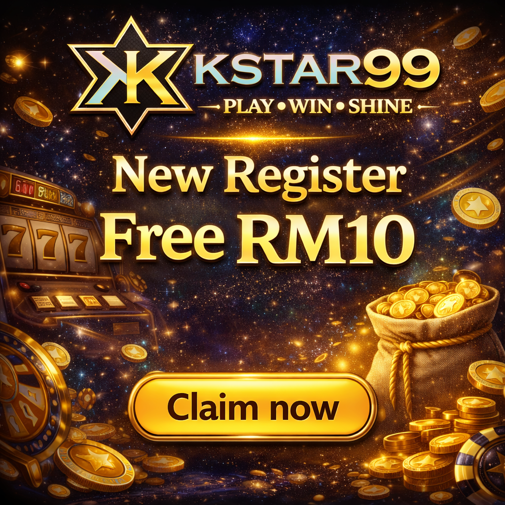 KSTAR99 new register free RM10 Malaysia 2026 square banner with logo and claim now button