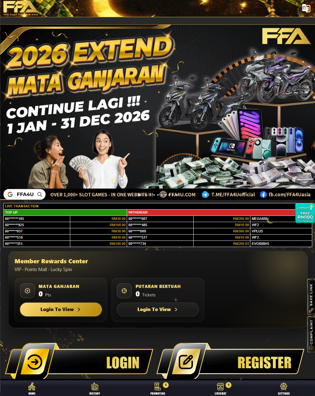 FFA4U homepage screenshot Malaysia 2026
