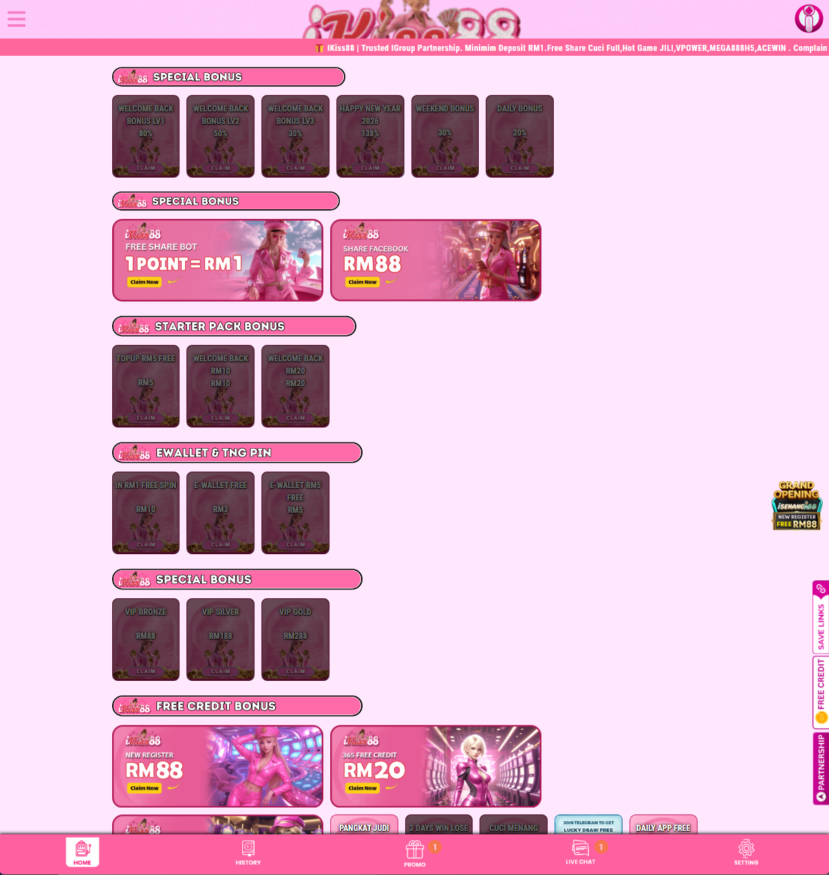iKiss88 promotion page screenshot Malaysia 2026