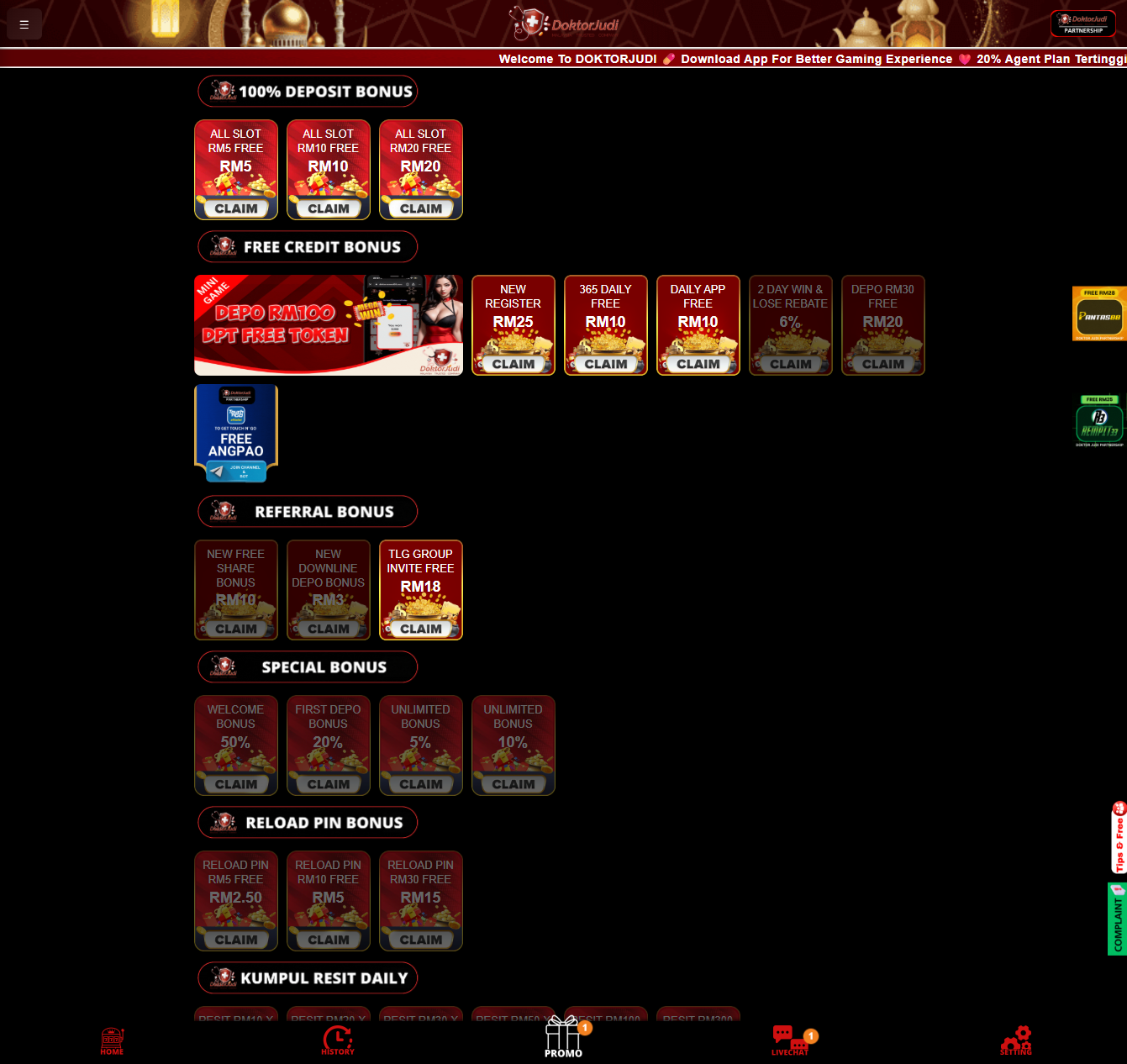 DoktorJudi promotion page screenshot Malaysia 2026