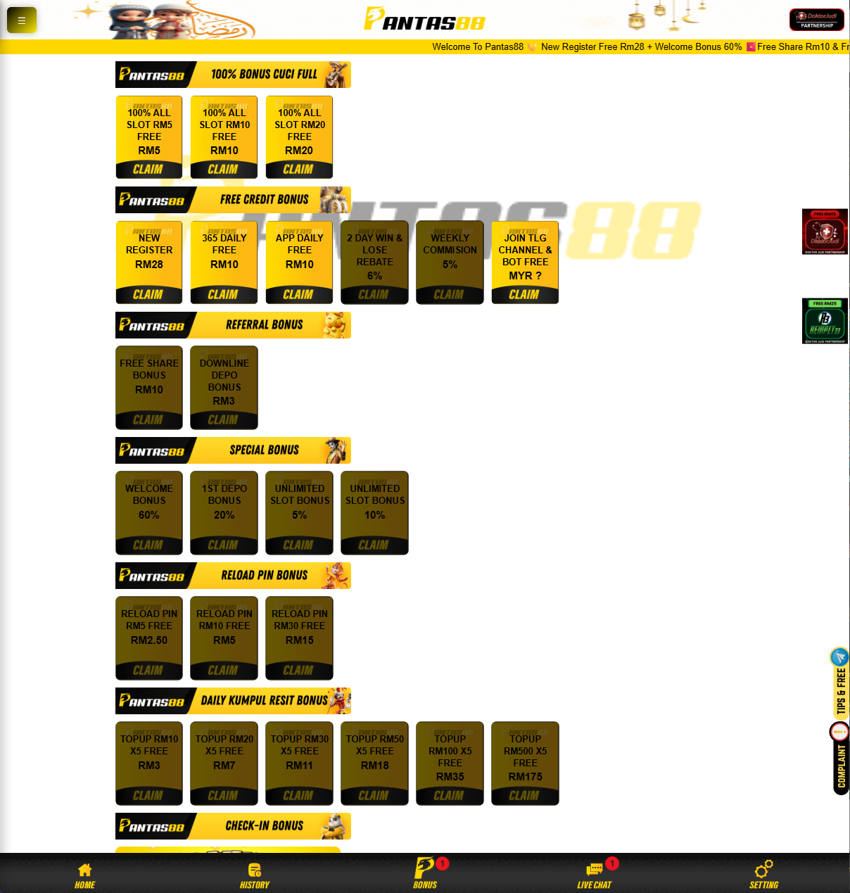 Pantas88 promotion page screenshot Malaysia 2026
