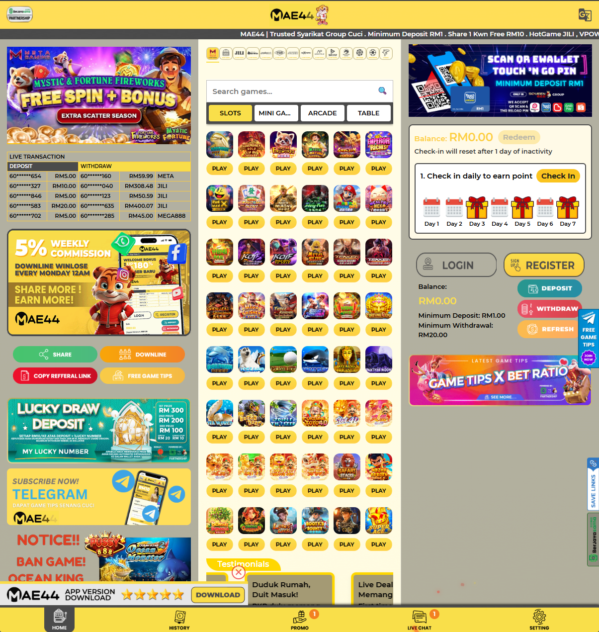 MAE44 homepage screenshot Malaysia 2026